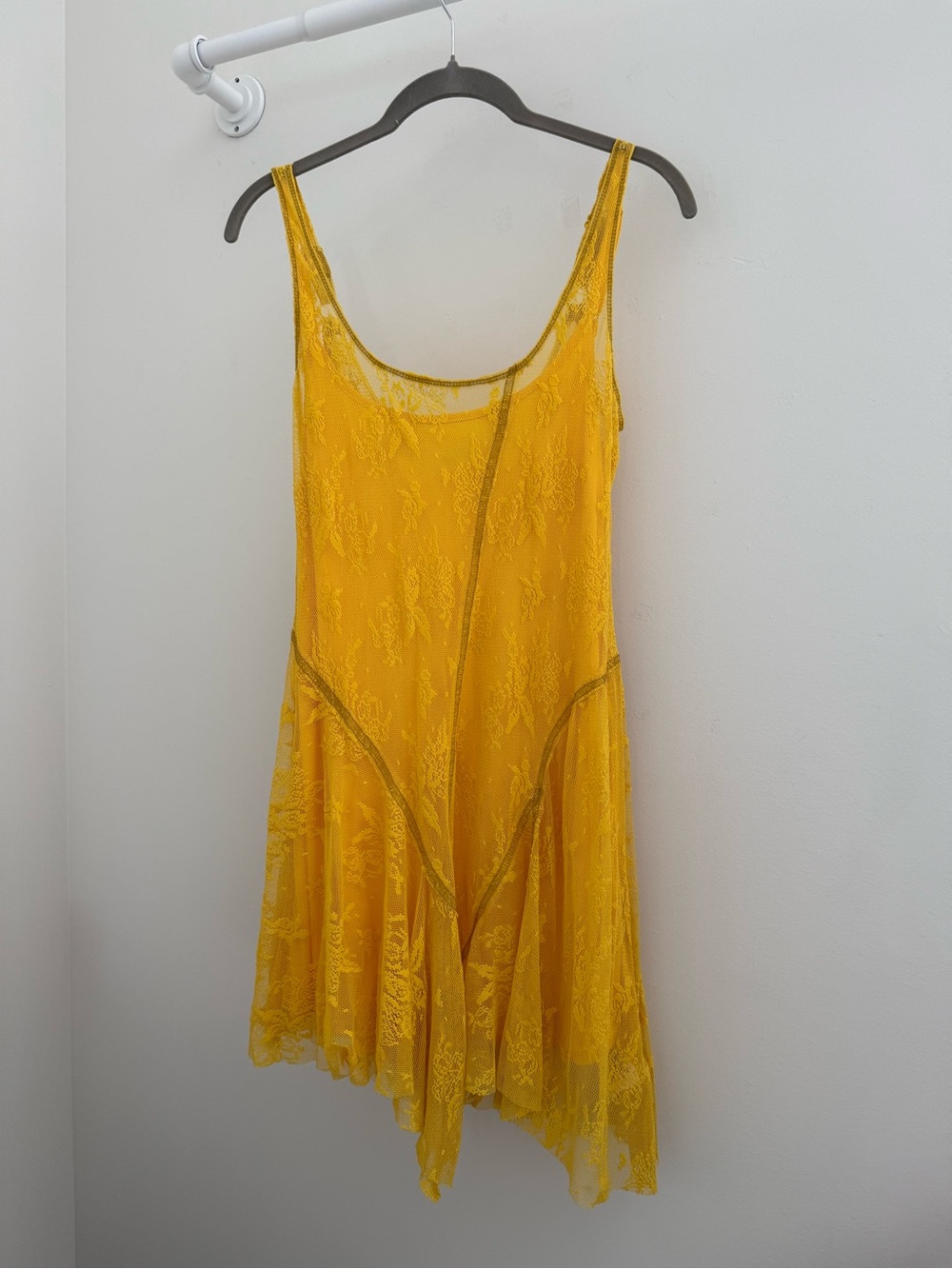 Urban Outfitters Yellow Lace Slip Dress